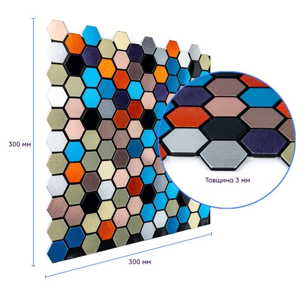 Самоклеющаяся алюминиевая плитка 300х300х3мм PanelHome-00001932 (D) 991944032 фото