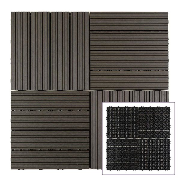 Композитная плитка WPC уголь 30*30CM*2СM (D) PanelHome-00001713 991943775 фото