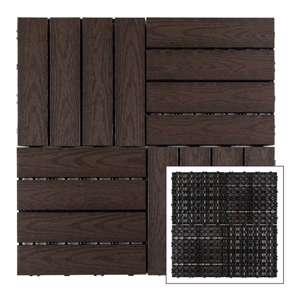 Композитная плитка WPC орех 30*30CM*2СM (D) PanelHome-00001714 991943774 фото