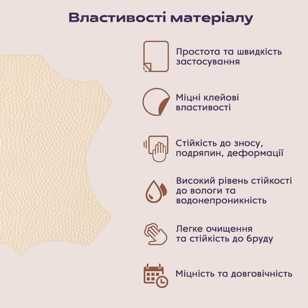 Самоклеющая экокожа в рулоне 1.37*3m*0.5mm BEIGE (D) PanelHome-00001170 991943772 фото