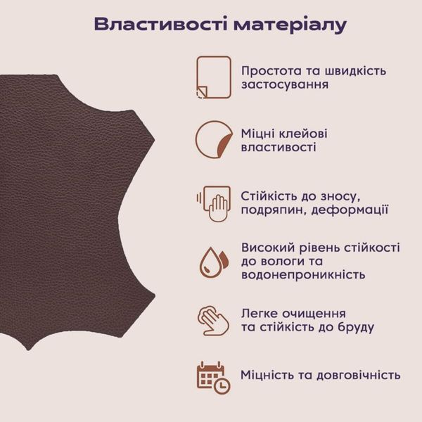 Самоклеющая экокожа в рулоне 1.37*3m*0.5mm BROWN (D) PanelHome-00001198 991943761 фото