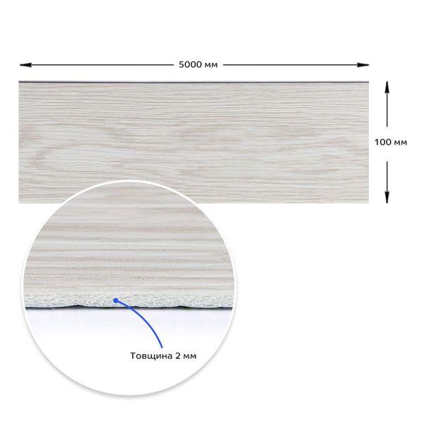 Молдинг виниловый самоклеющийся матовый 5000*100*2мм (D) PanelHome-00001794 991943887 фото