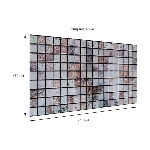 Декоративная ПВХ панель мозаика под бежевый мрамор 960х480х4мм PanelHome-00001433 991943537 фото