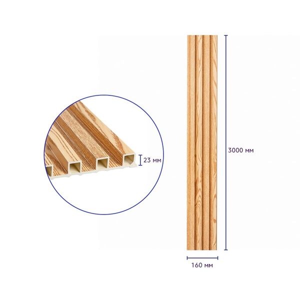 Декоративная стеновая рейка сосна 3000*160*23мм (D) PanelHome-00001526 991943640 фото