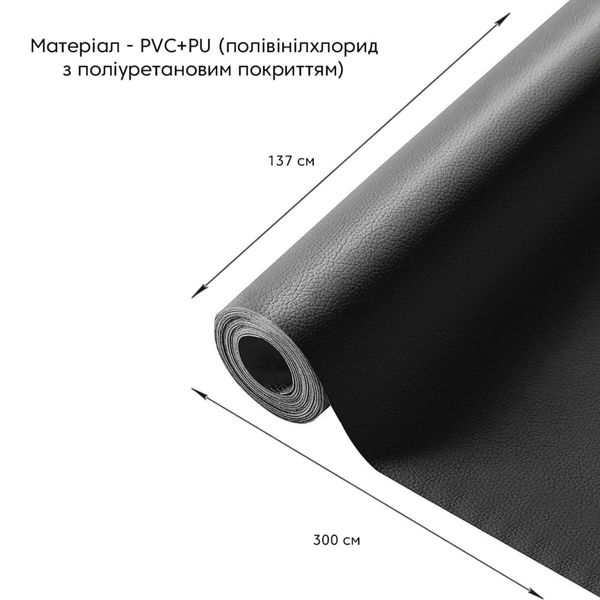 Самоклеющая экокожа в рулоне 1.37*3m*0.5mm BLACK (D) PanelHome-00001413 991943762 фото