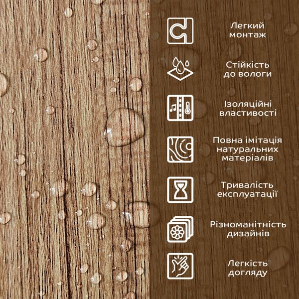 Декоративная ПВХ плита под дерево 600*600*3mm (S) PanelHome-00001624 991943486 фото