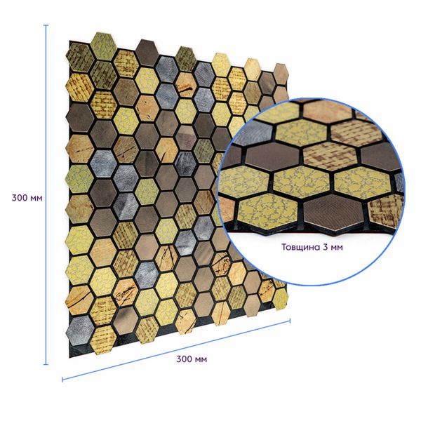 Самоклеющаяся алюминиевая плитка 300х300х3мм PanelHome-00001931 (D) 991944033 фото